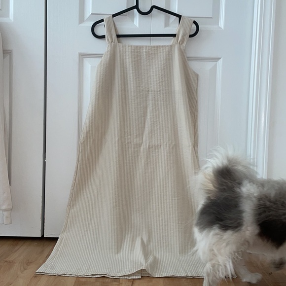 MAXI BEIGE BUTTON DOWN SLEEVELESS DRESS SIZE S - Picture 2 of 4